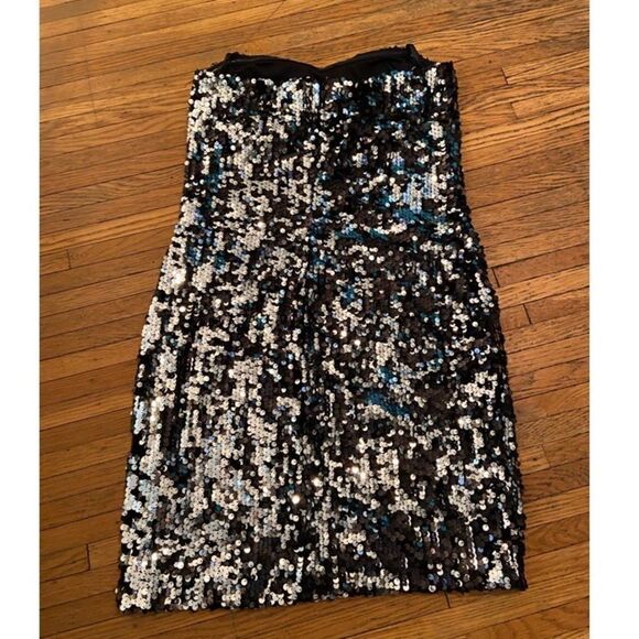As U Wish silver/black sequin strapless party dress - Picture 3 of 3
